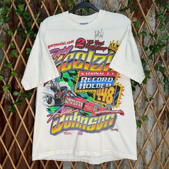 Vintage y2k 90s all over print AOP midget car nascar t-shirt - Picture 1 of 4